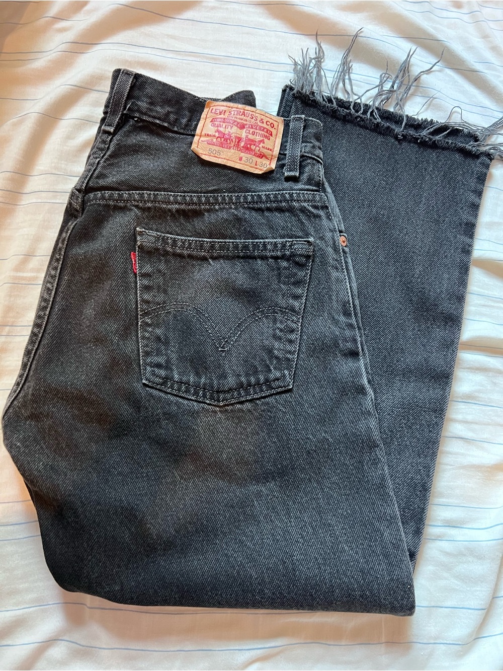 Vintage Black Levi's Jeans with Frayed Hem